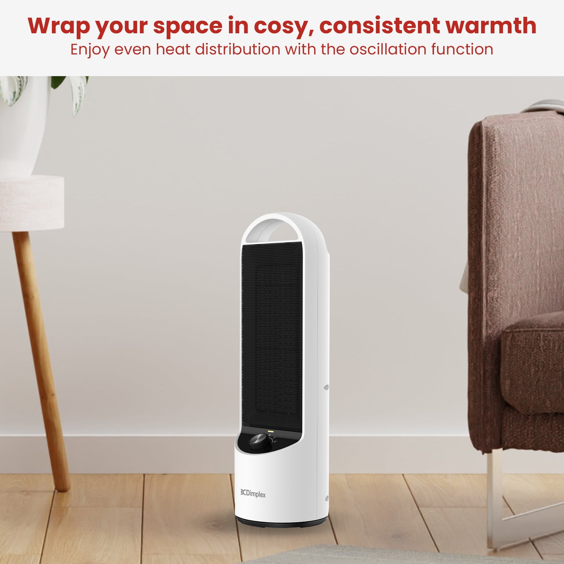 Dimplex 2kW Personal DC Ceramic Heater in Black and White V240-DHCHR20M