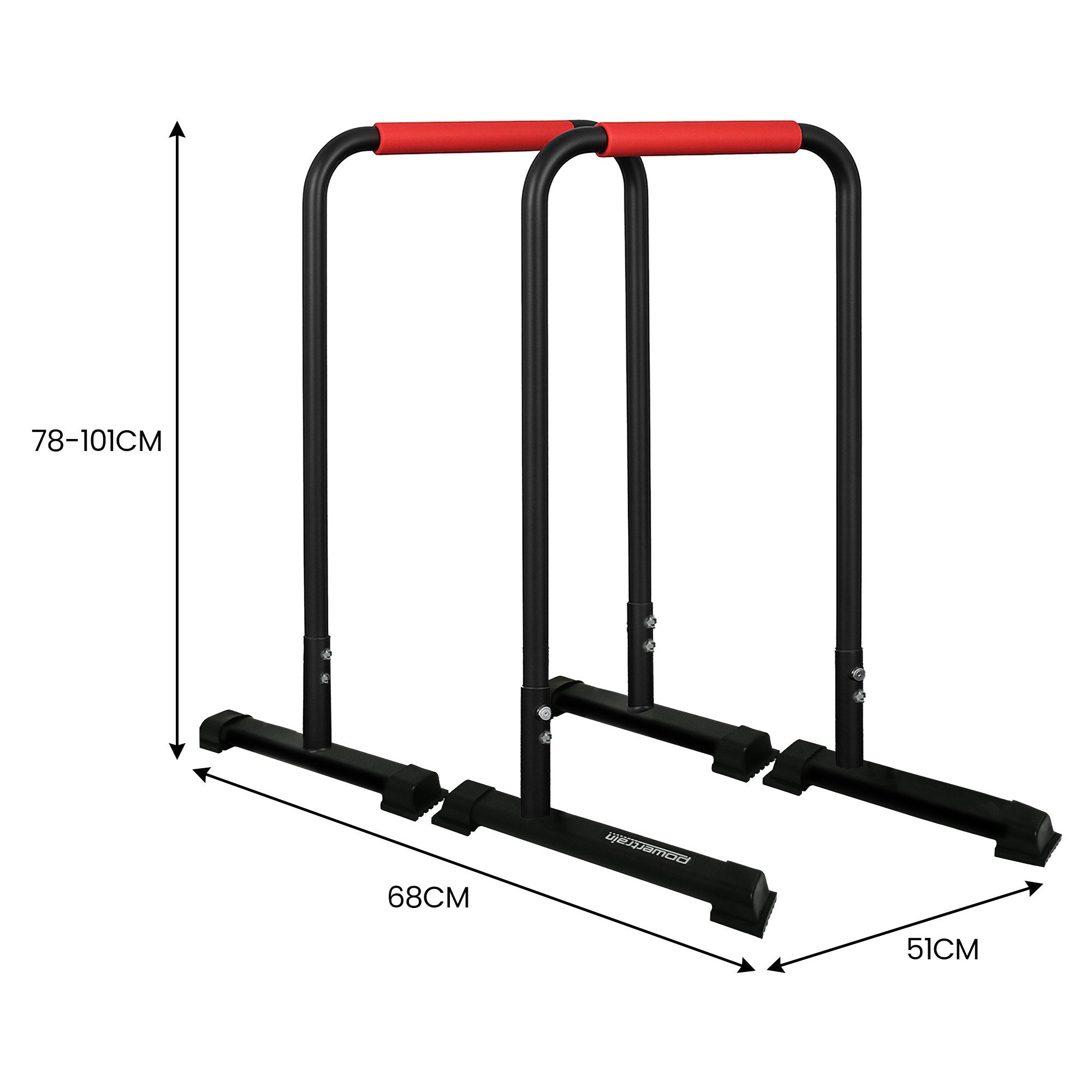 Powertrain Dip Bars Pair Load Capacity 200kg Separated Type Push-up Bars V240-DIP-RCK-IPR-001