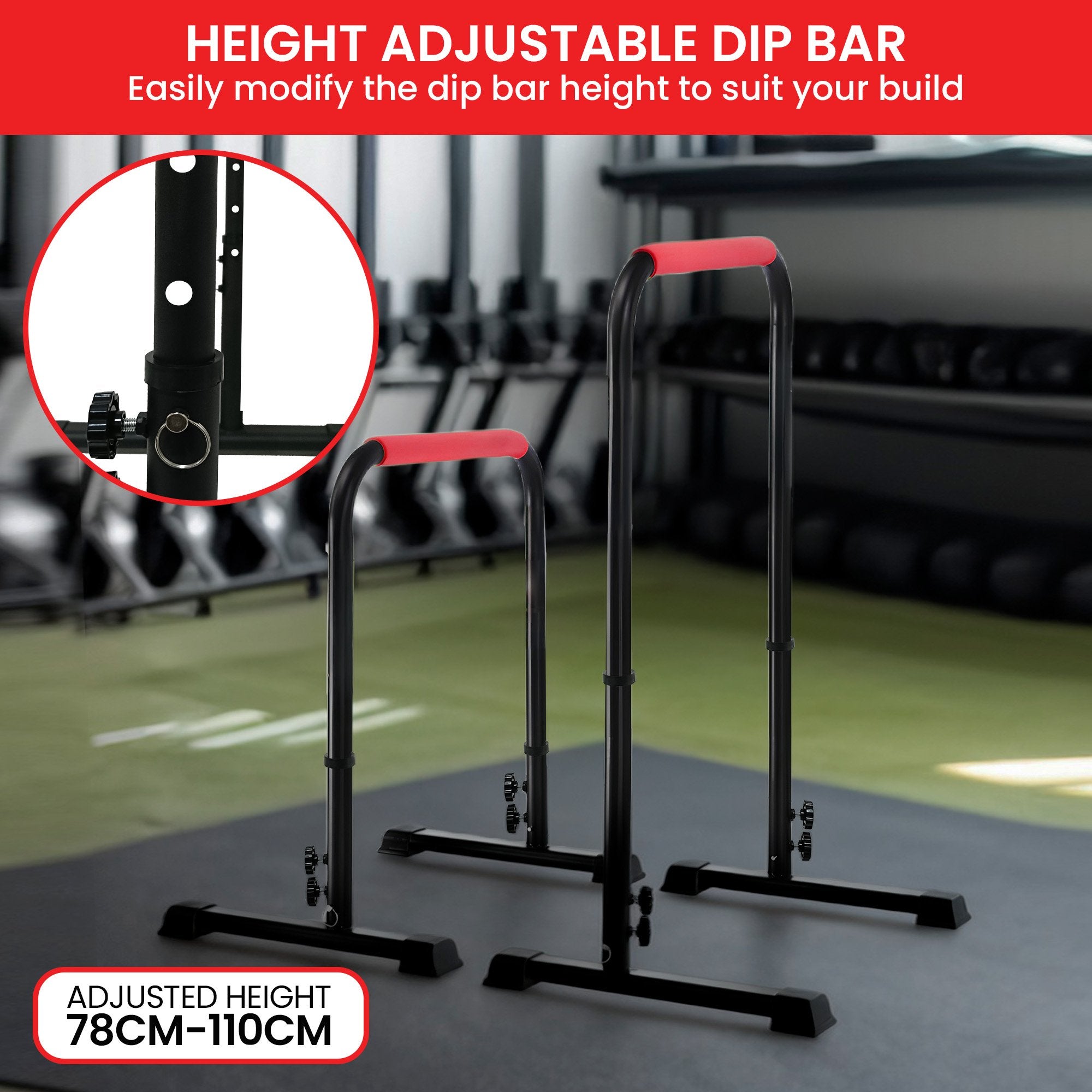 Powertrain Height-Adjustable Dip Bars Pair Load Capacity 200kg Separated Type V240-DIP-RCK-IPR-006