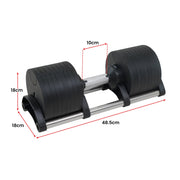 Powertrain Eon 2 x 36kg Dial-Up Adjustable Dumbbell Home Gym Weights V240-DMB-B10-036-2
