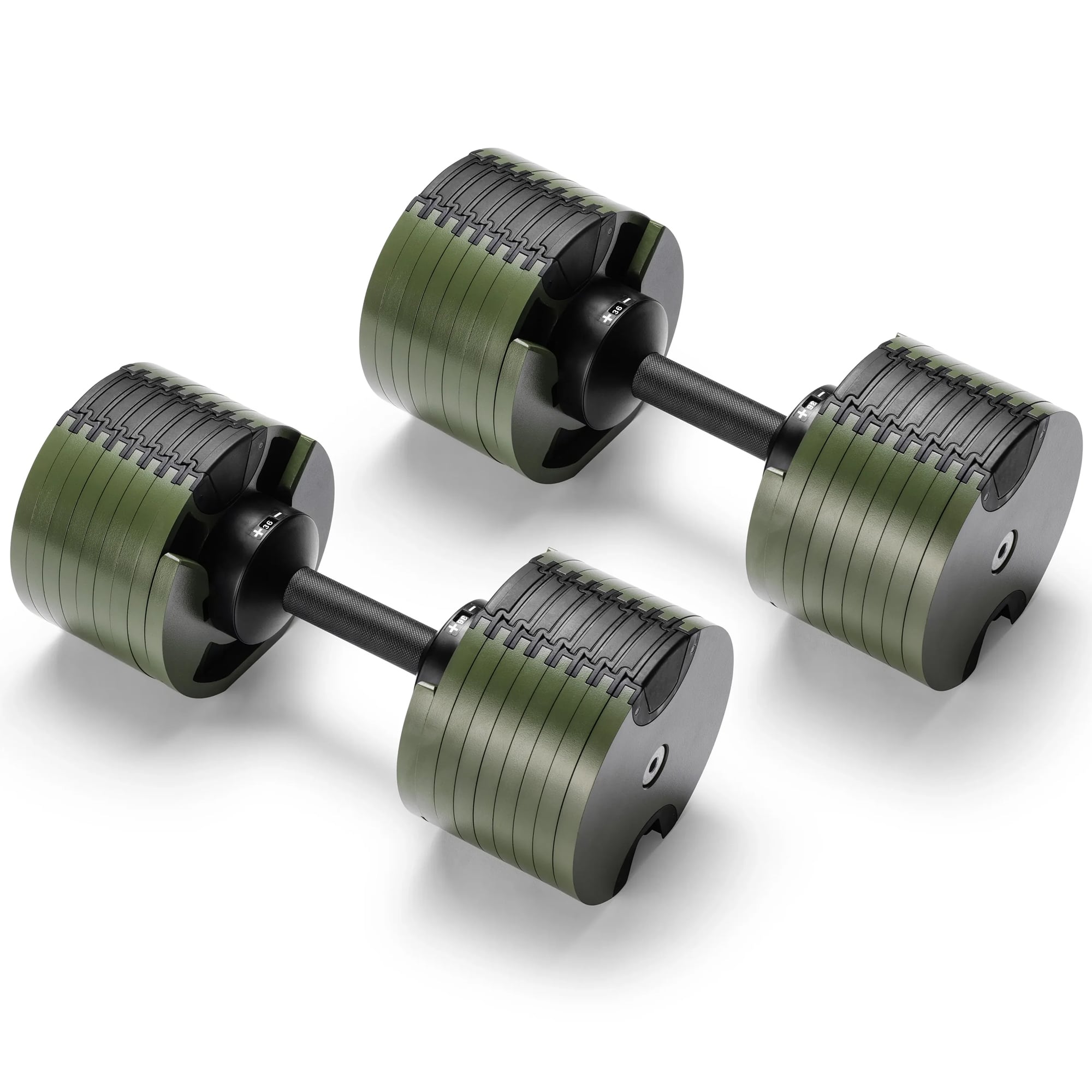 Powertrain Eon Dial-Up 72KG Adjustable Dumbbells Pair - Green V240-DMB-B10-036-GN-2