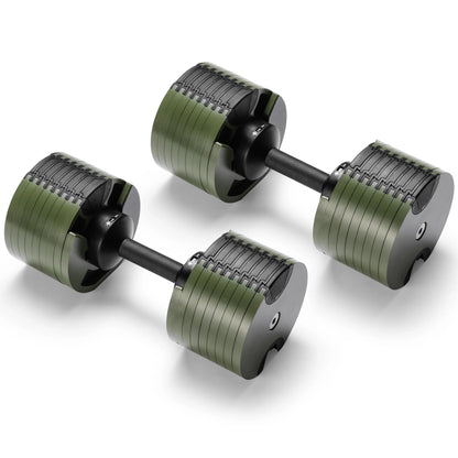Powertrain Eon Dial-Up 72KG Adjustable Dumbbells Pair - Green V240-DMB-B10-036-GN-2