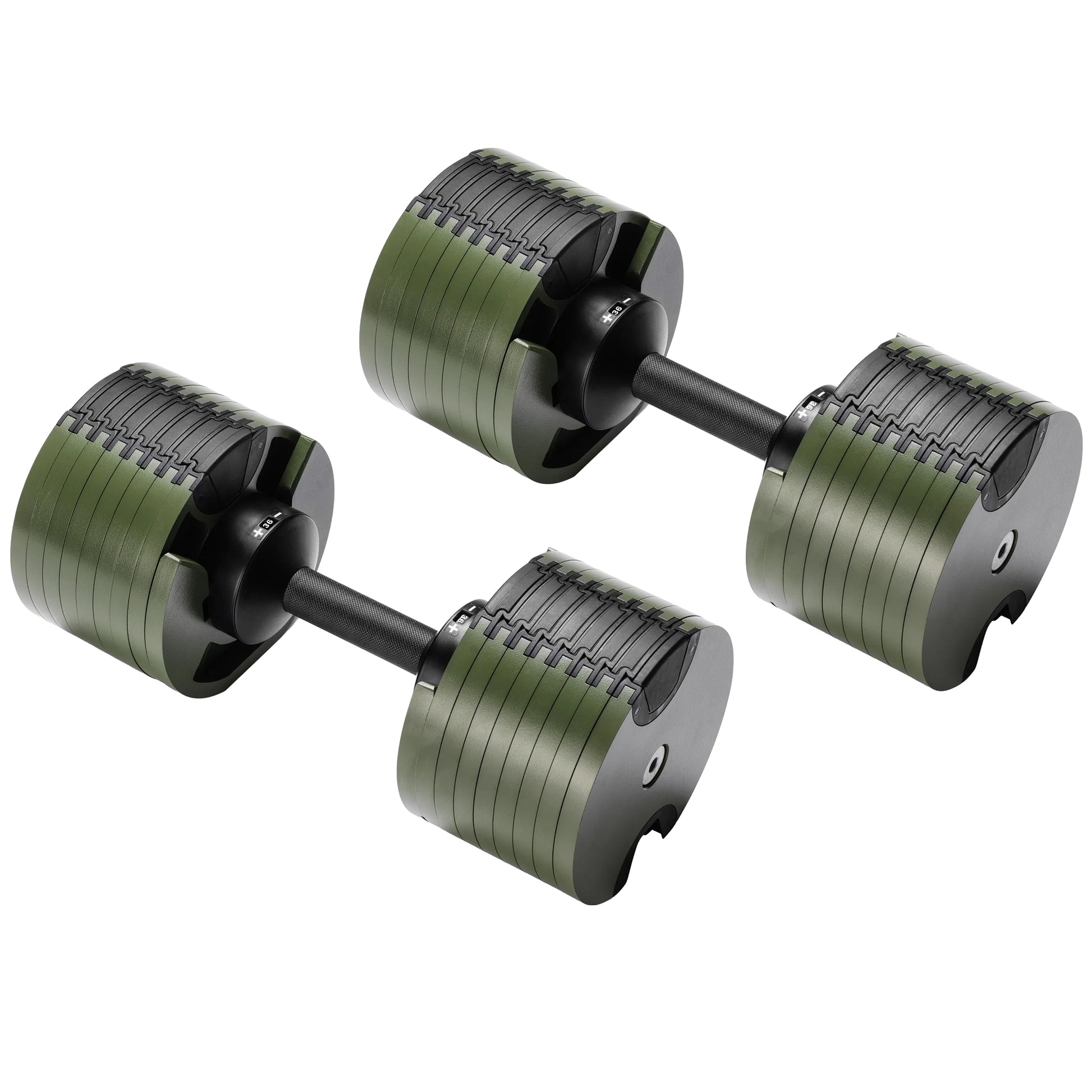 Powertrain Eon Dial-Up 72KG Adjustable Dumbbells Pair - Green V240-DMB-B10-036-GN-2
