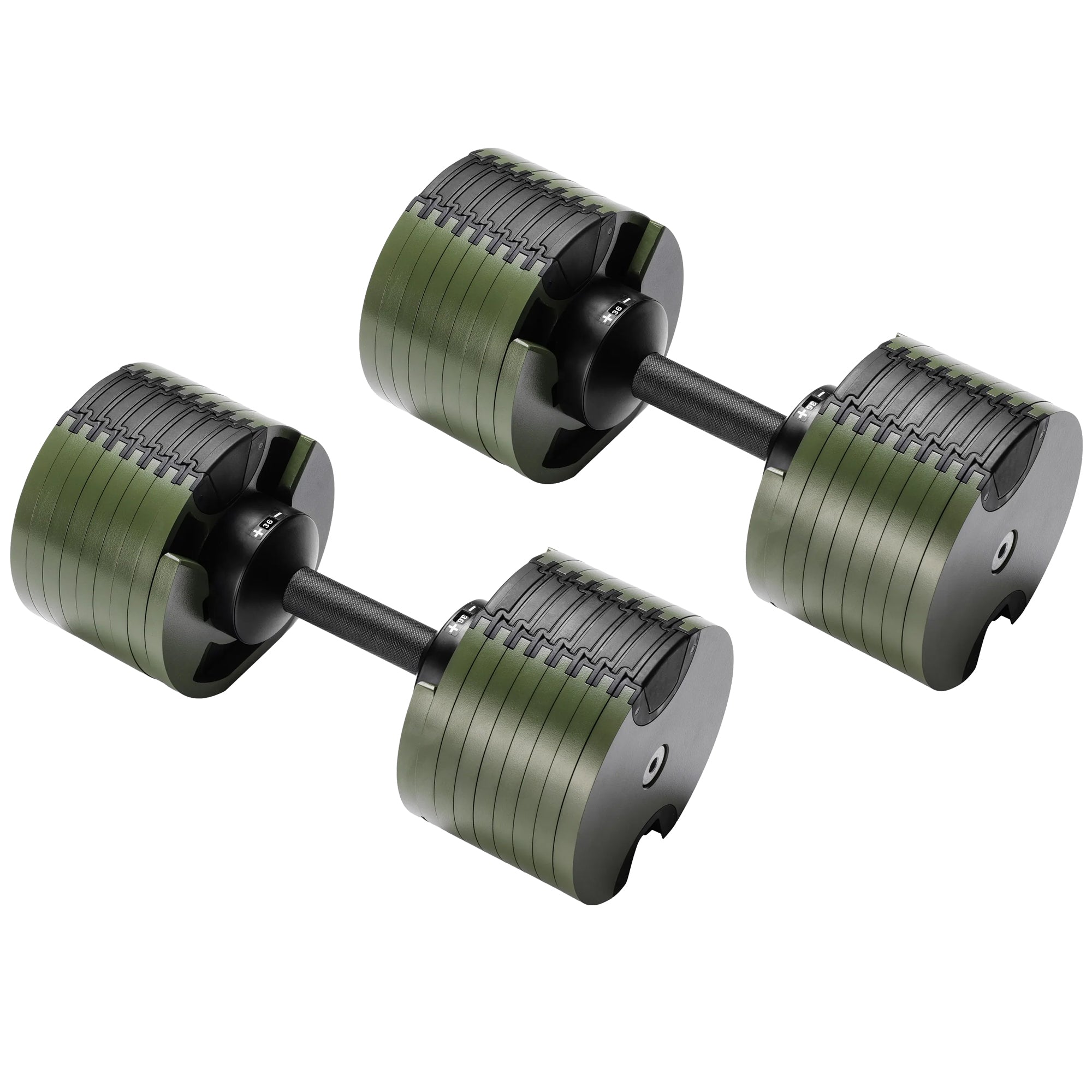 Powertrain Eon Dial-Up 72KG Adjustable Dumbbells Pair - Green V240-DMB-B10-036-GN-2