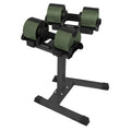 Powertrain Eon Dial-Up 72KG Adjustable Dumbbells Pair with Stand - Green V240-DMB-B10-036-GN-2S