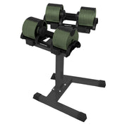 Powertrain Eon Dial-Up 72KG Adjustable Dumbbells Pair with Stand - Green V240-DMB-B10-036-GN-2S