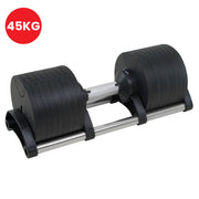 Powertrain Eon 45kg Adjustable Dumbbell Home Gym 9 Strength Training Safety Lock System For Building & V240-DMB-B14-045-1