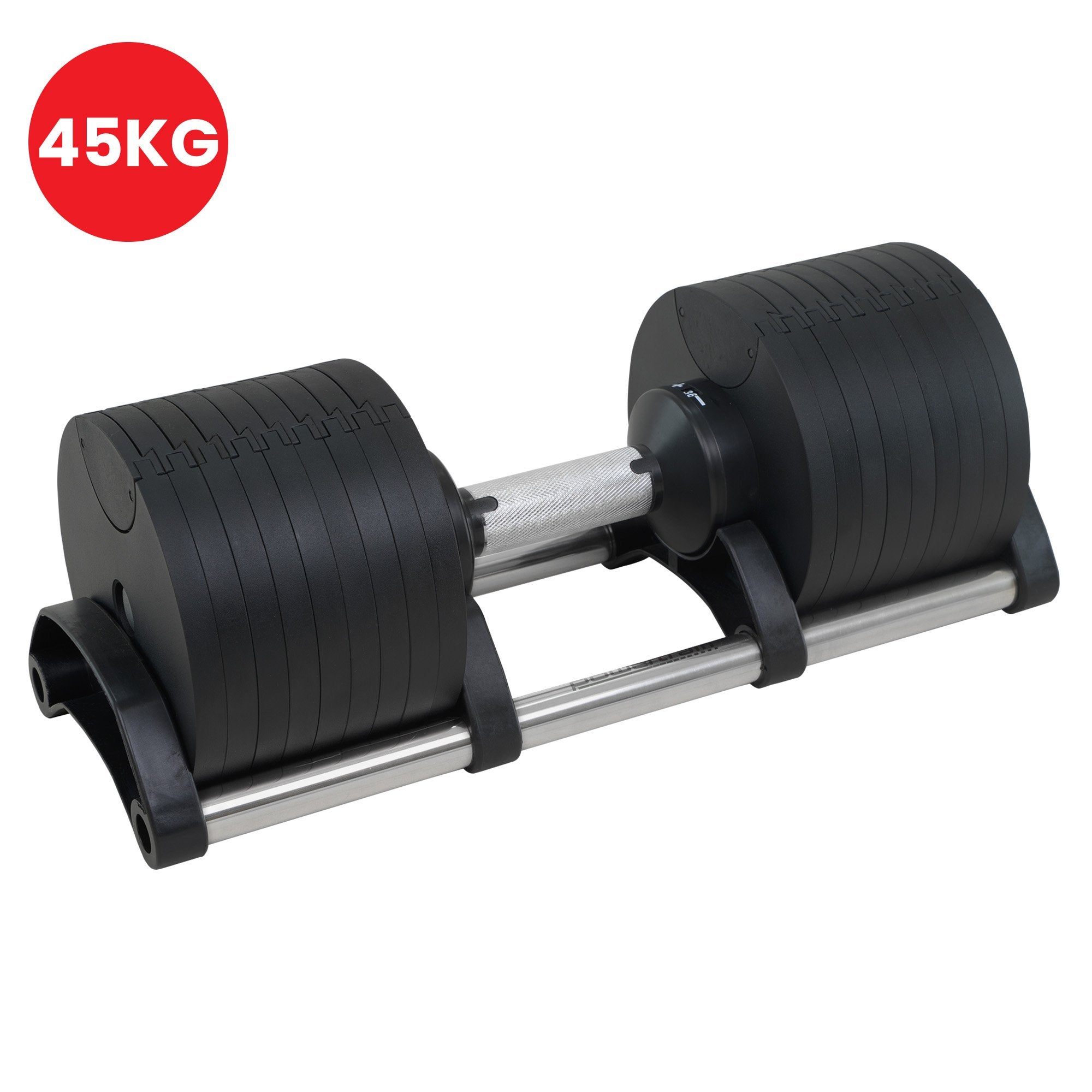 Powertrain Eon 45kg Adjustable Dumbbell Home Gym 9 Strength Training Safety Lock System For Building & V240-DMB-B14-045-1