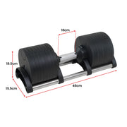 Powertrain Eon 90kg Adjustable Dumbbells Home Gym 9 Strength Training Safety Lock System Building & Fitness V240-DMB-B14-045-2