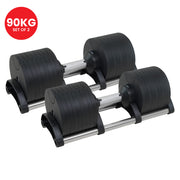 Powertrain Eon 90kg Adjustable Dumbbells Home Gym 9 Strength Training Safety Lock System Building & Fitness V240-DMB-B14-045-2