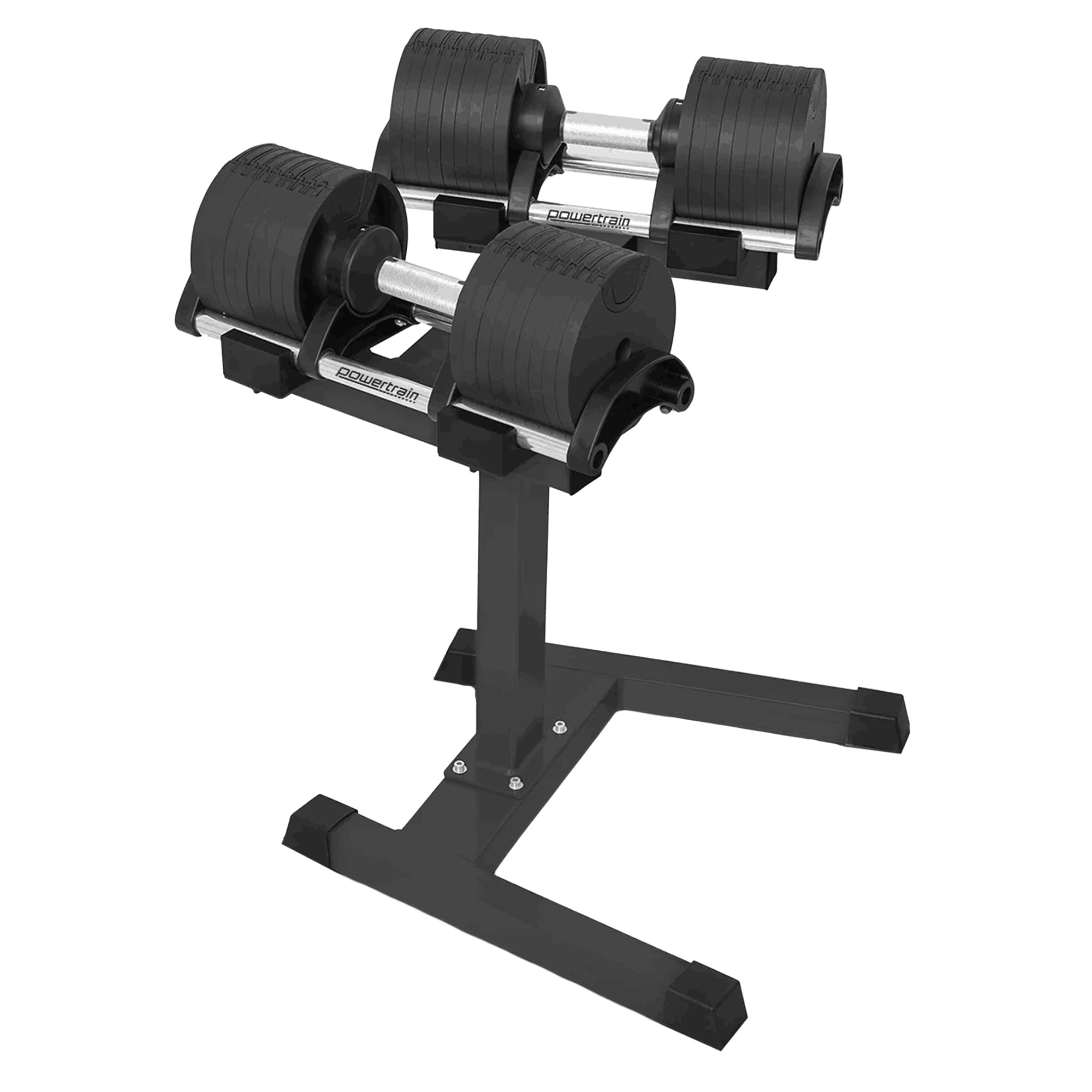 Powertrain Eon 2 X 45kg Adjustable Dumbbells W/ Stand Heavy-duty Storage Rack Home Gym 9 Strength Training V240-DMB-B14-045-2-STD