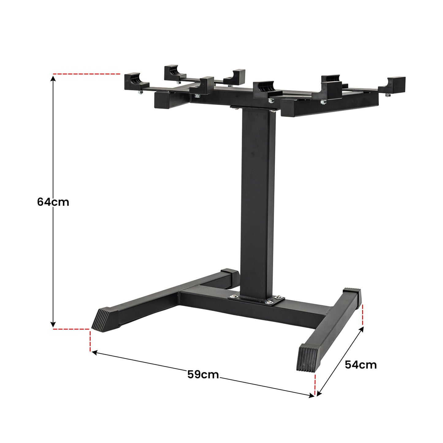 Powertrain Eon 2 X 45kg Adjustable Dumbbells W/ Stand Heavy-duty Storage Rack Home Gym 9 Strength Training V240-DMB-B14-045-2-STD