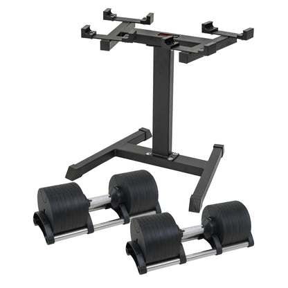 Powertrain Eon 2 X 45kg Adjustable Dumbbells W/ Stand Heavy-duty Storage Rack Home Gym 9 Strength Training V240-DMB-B14-045-2-STD