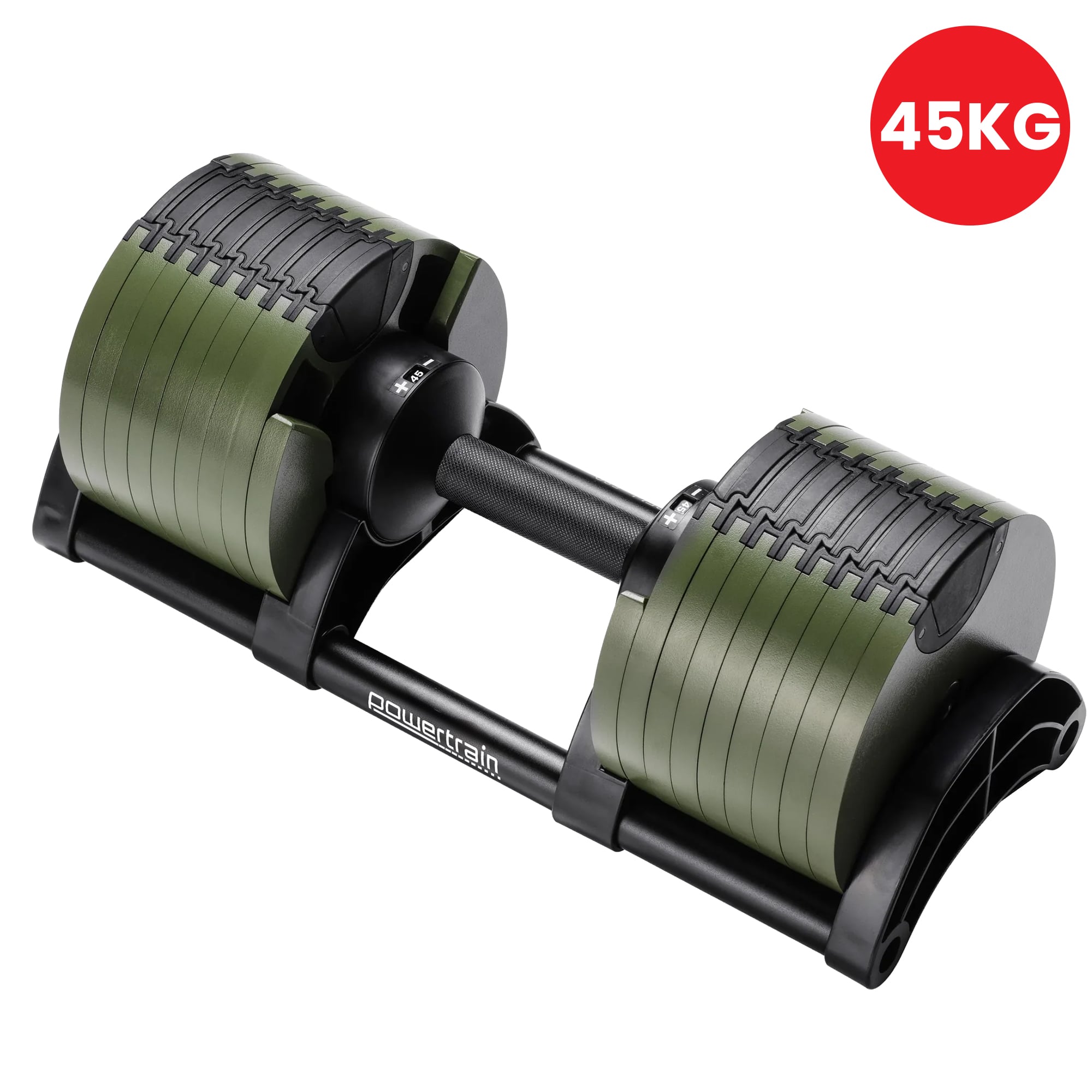 Powertrain Eon Dial-Up 45KG Adjustable Dumbbell - Green V240-DMB-B14-045-GN-1