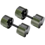 Powertrain Eon Dial-Up 90KG Adjustable Dumbbells Pair - Green V240-DMB-B14-045-GN-2