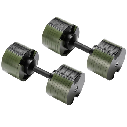 Powertrain Eon Dial-Up 90KG Adjustable Dumbbells Pair - Green V240-DMB-B14-045-GN-2
