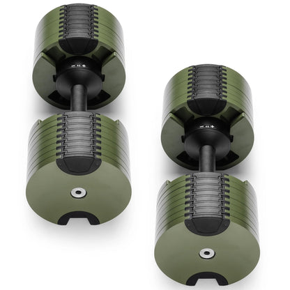 Powertrain Eon Dial-Up 90KG Adjustable Dumbbells Pair - Green V240-DMB-B14-045-GN-2