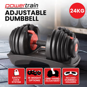 Powertrain 24kg Adjustable Dumbbell V240-DMB-BF1-024-1