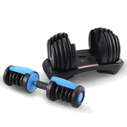 Powertrain 24KG Adjustable Home Gym Dumbbell - Blue V240-DMB-BF1-024-1-BU