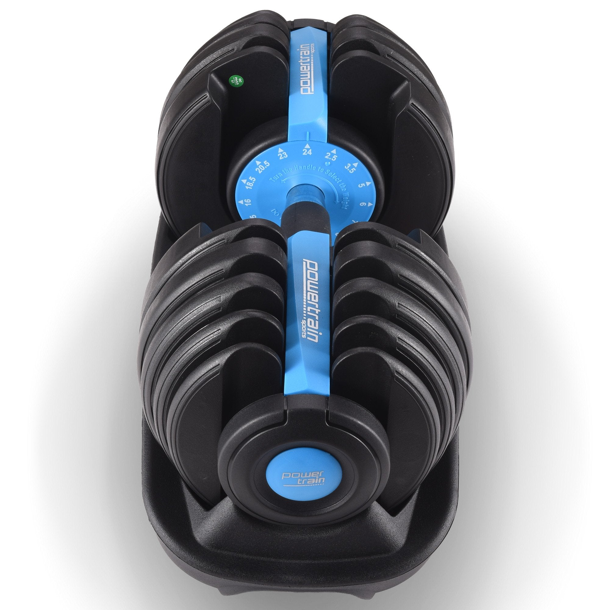 Powertrain 24KG Adjustable Home Gym Dumbbell - Blue V240-DMB-BF1-024-1-BU