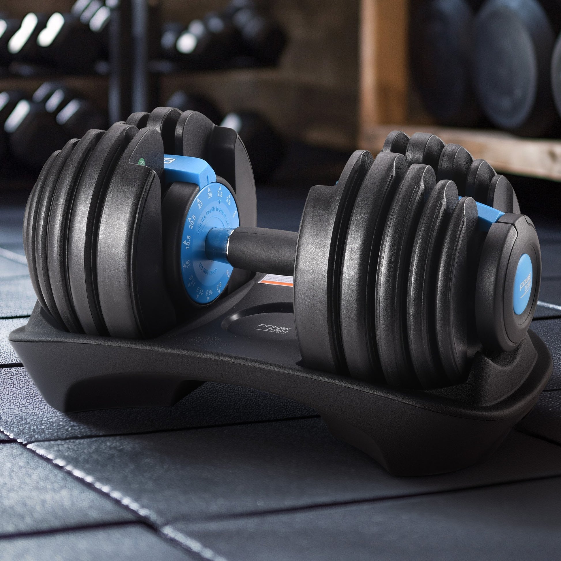 Powertrain 24KG Adjustable Home Gym Dumbbell - Blue V240-DMB-BF1-024-1-BU