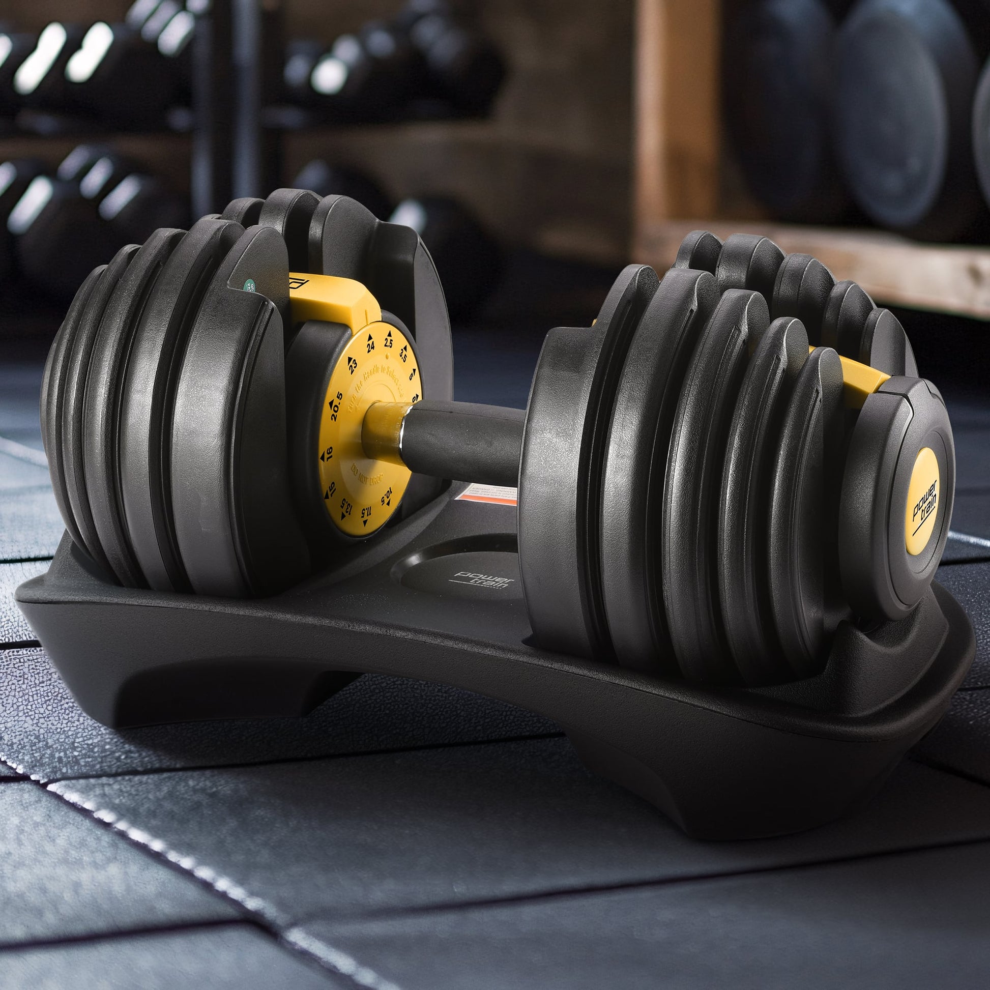 Powertrain 24KG Adjustable Home Gym Dumbbell - Gold V240-DMB-BF1-024-1-GD