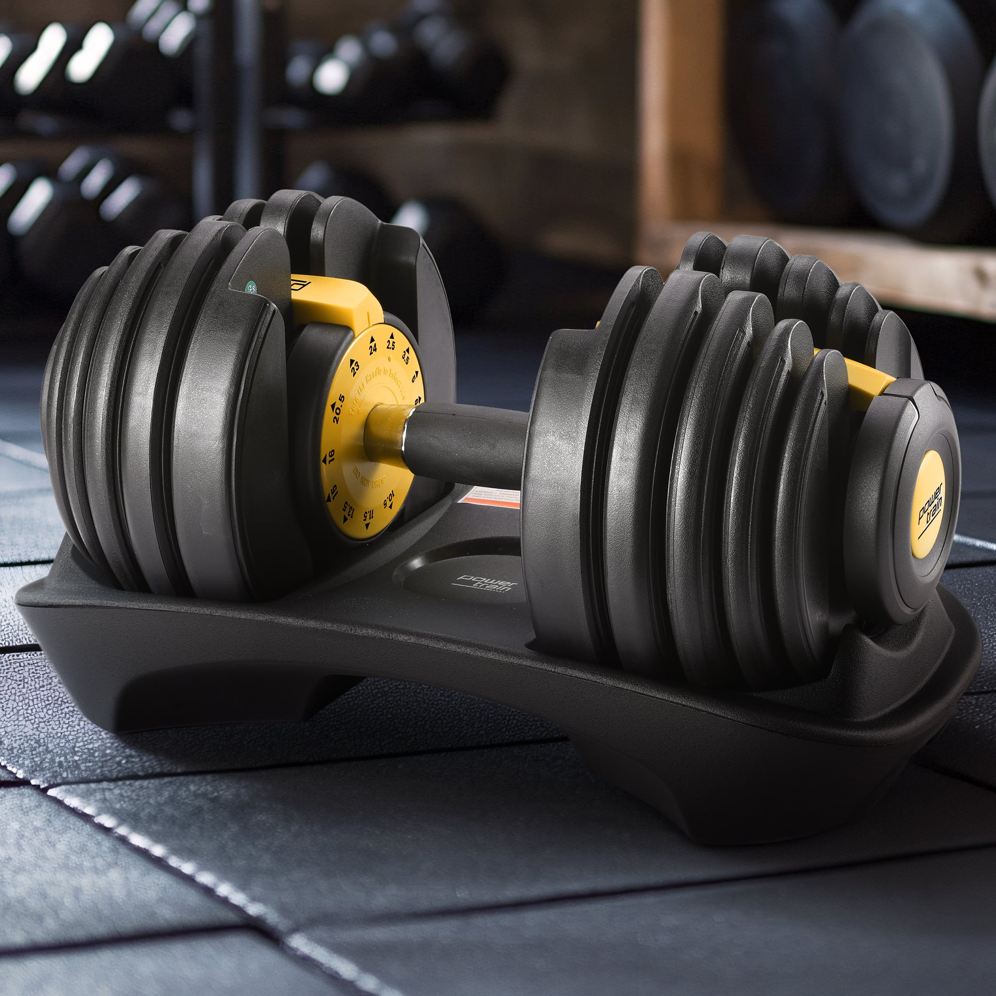 Powertrain 24KG Adjustable Home Gym Dumbbell - Gold V240-DMB-BF1-024-1-GD