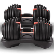 Powertrain 48kg Adjustable Dumbbells 15-in-1 Home Gym Weights - Red V240-DMB-BF1-024-2