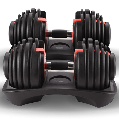 Powertrain 48kg Adjustable Dumbbells 15-in-1 Home Gym Weights - Red V240-DMB-BF1-024-2