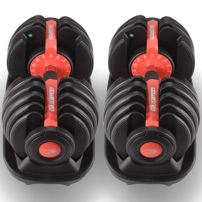 Powertrain 48kg Adjustable Dumbbells 15-in-1 Home Gym Weights - Red V240-DMB-BF1-024-2