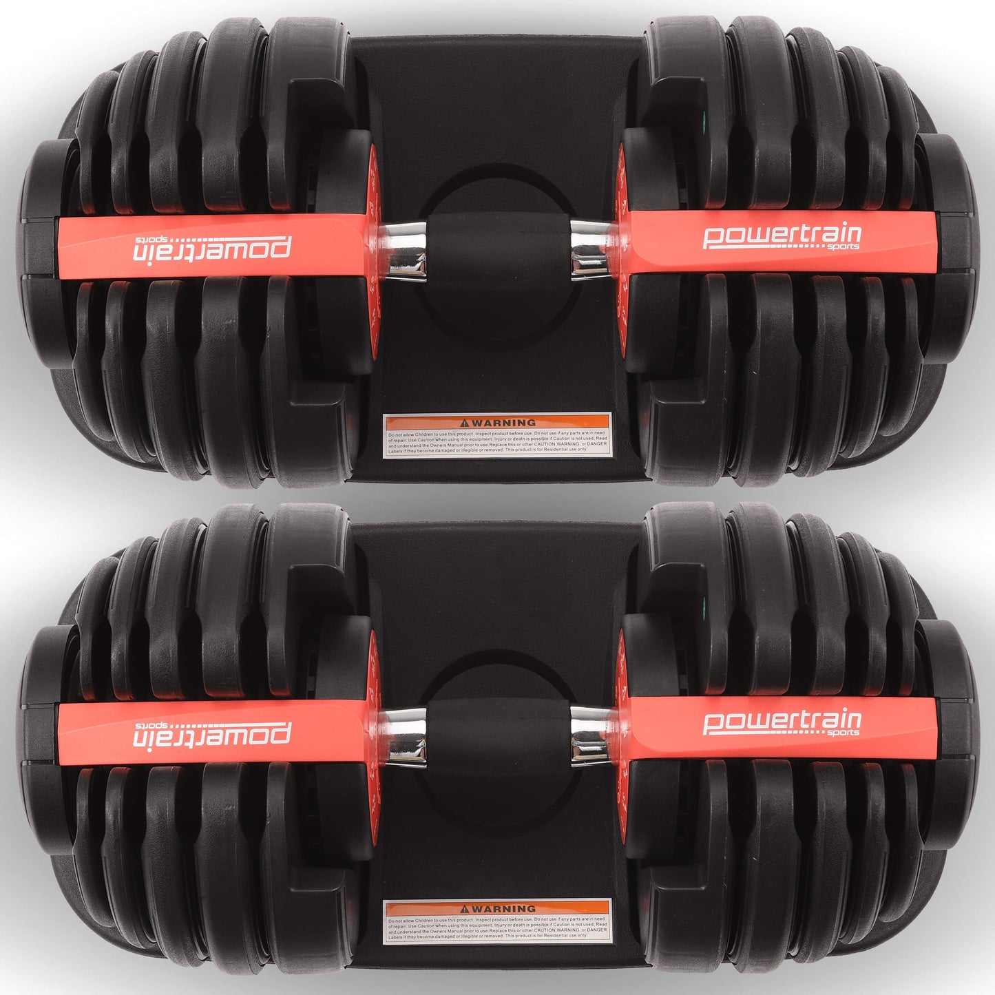 Powertrain 48kg Adjustable Dumbbells 15-in-1 Home Gym Weights - Red V240-DMB-BF1-024-2