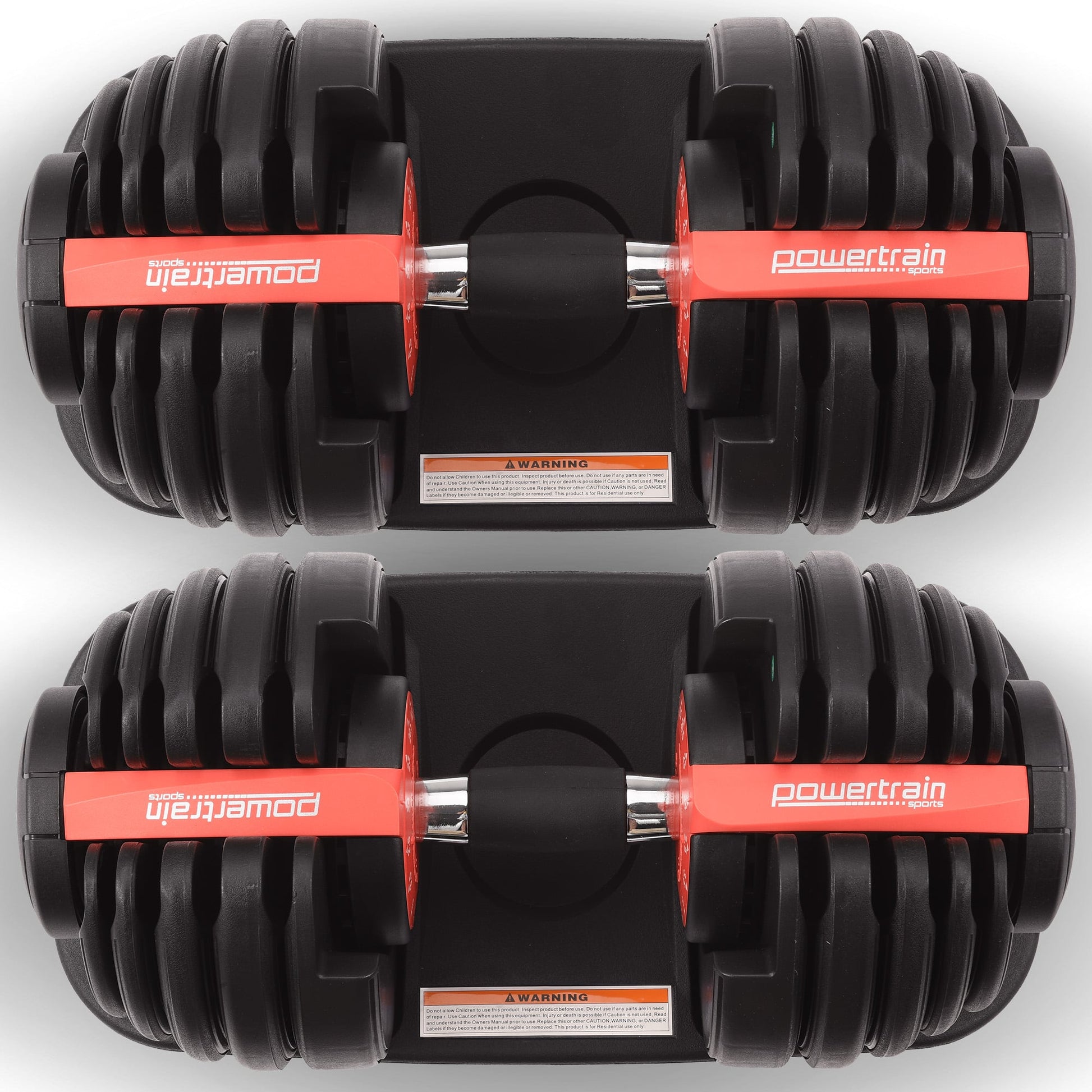 Powertrain 48kg Adjustable Dumbbells 15-in-1 Home Gym Weights - Red V240-DMB-BF1-024-2