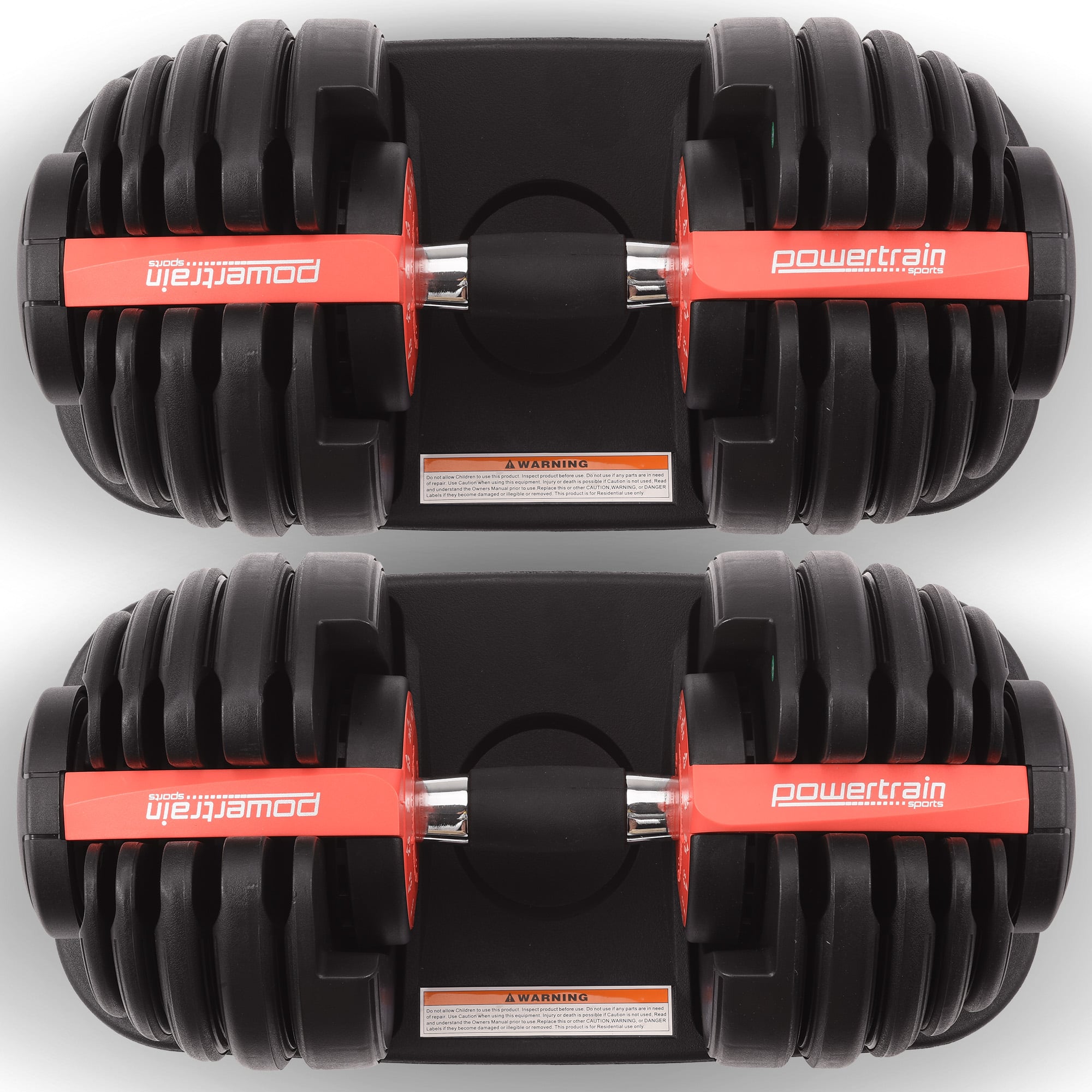 Powertrain 48kg Adjustable Dumbbells 15-in-1 Home Gym Weights - Red V240-DMB-BF1-024-2