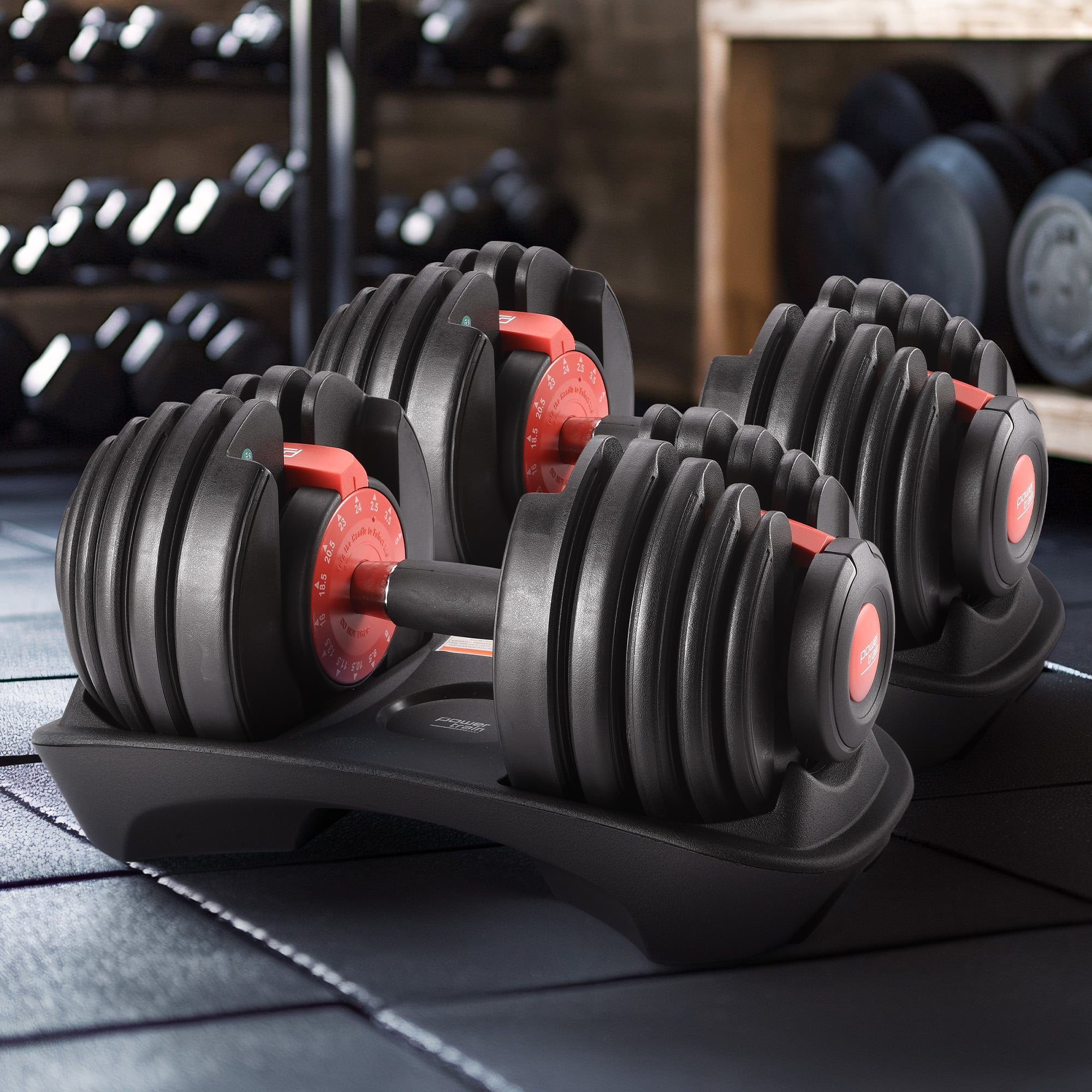 Powertrain 48kg Adjustable Dumbbells 15-in-1 Home Gym Weights - Red V240-DMB-BF1-024-2