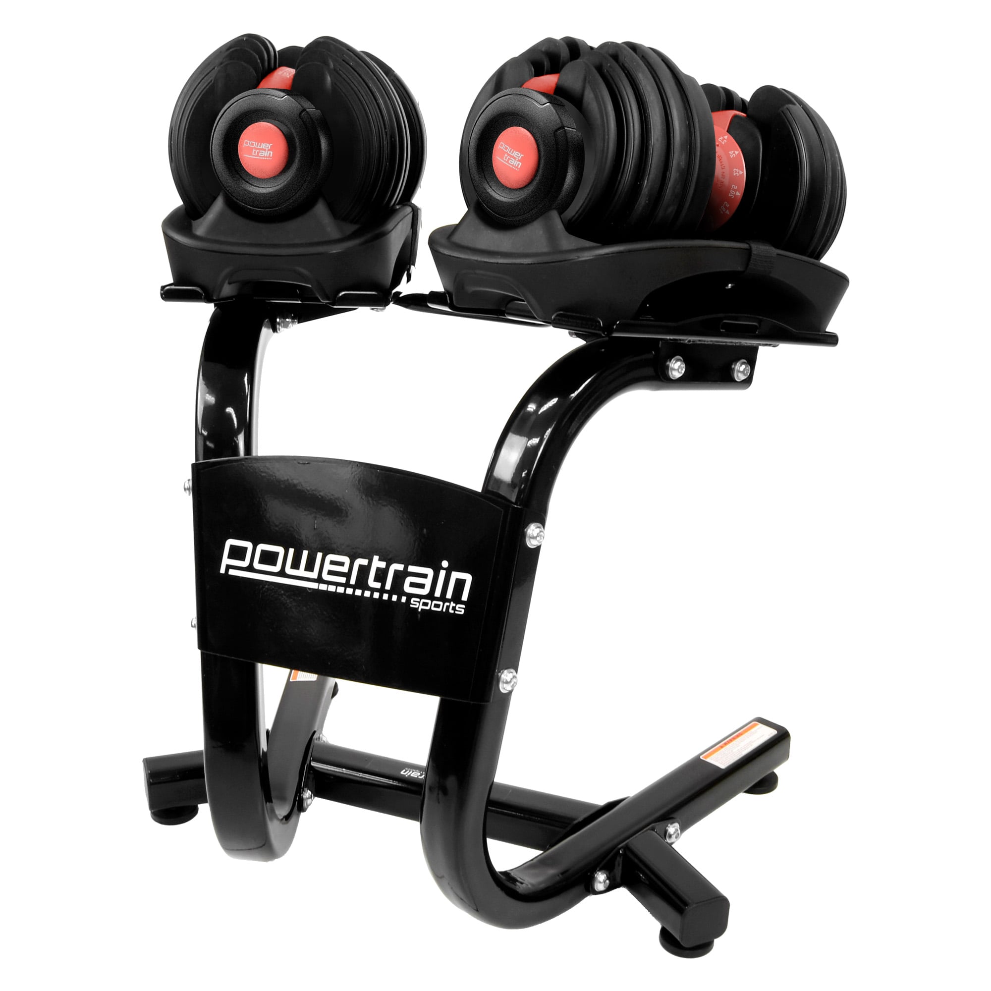 Powertrain 48kg Adjustable Dumbbells with Dumbbell Stand - Red V240-DMB-BF1-024-2S