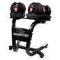 Powertrain 48kg Adjustable Dumbbells with Dumbbell Stand - Red V240-DMB-BF1-024-2S