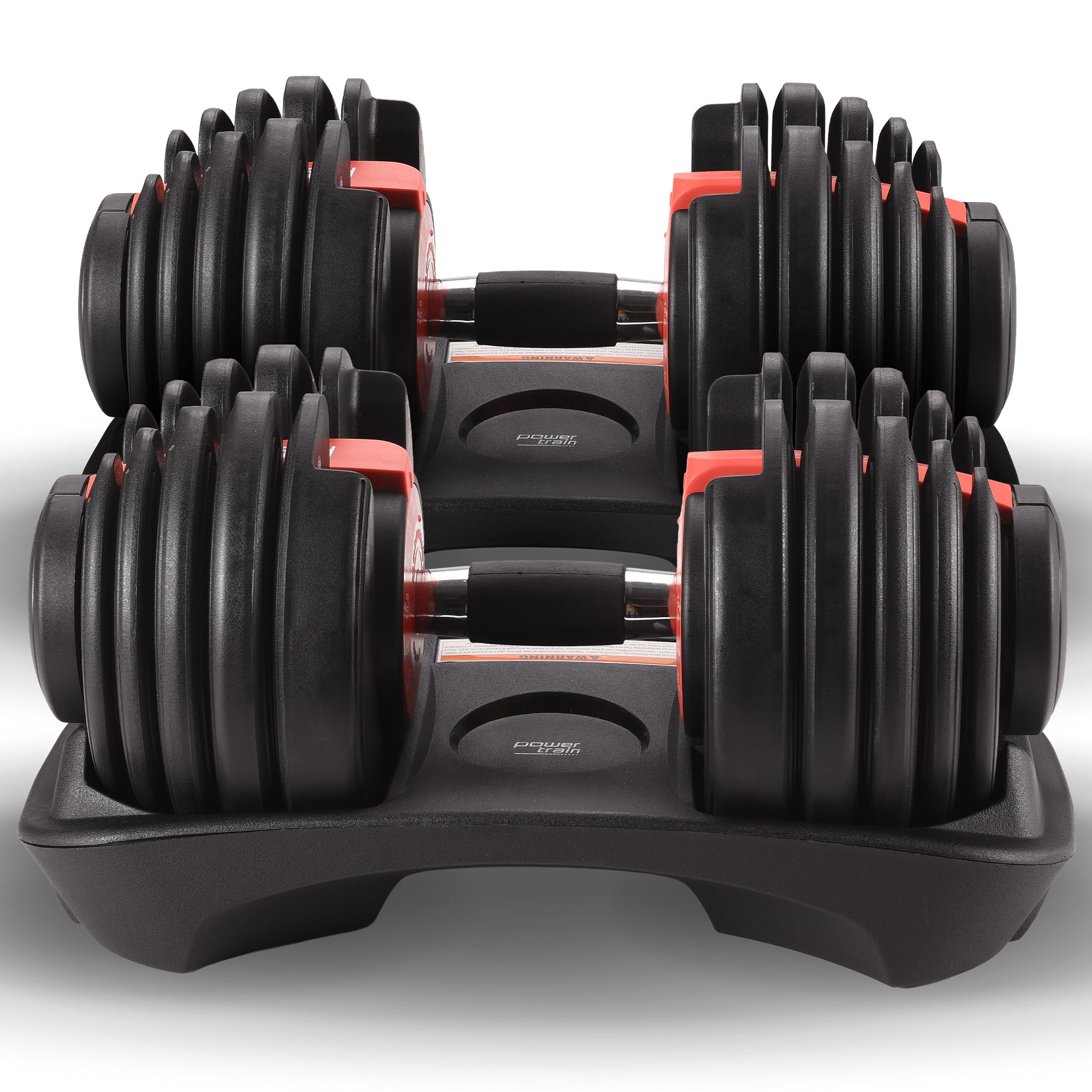 Powertrain 48kg Adjustable Dumbbells with Dumbbell Stand - Red V240-DMB-BF1-024-2S