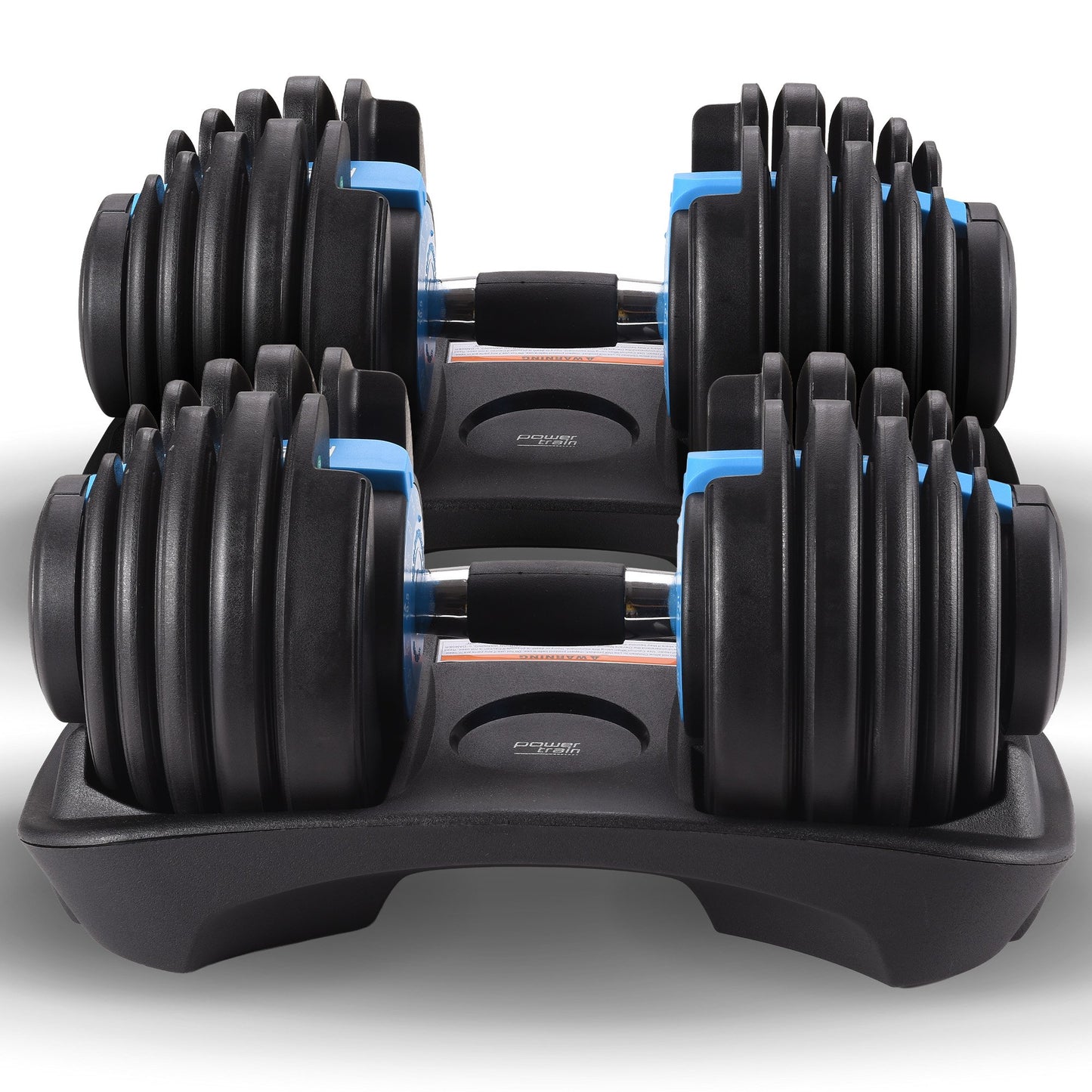 Powertrain 48KG Adjustable Dumbbell Set With Stand Blue V240-DMB-BF1-024-2S-BU