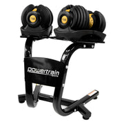 Powertrain 48KG Adjustable Dumbbell Set With Stand - Gold V240-DMB-BF1-024-2S-GD