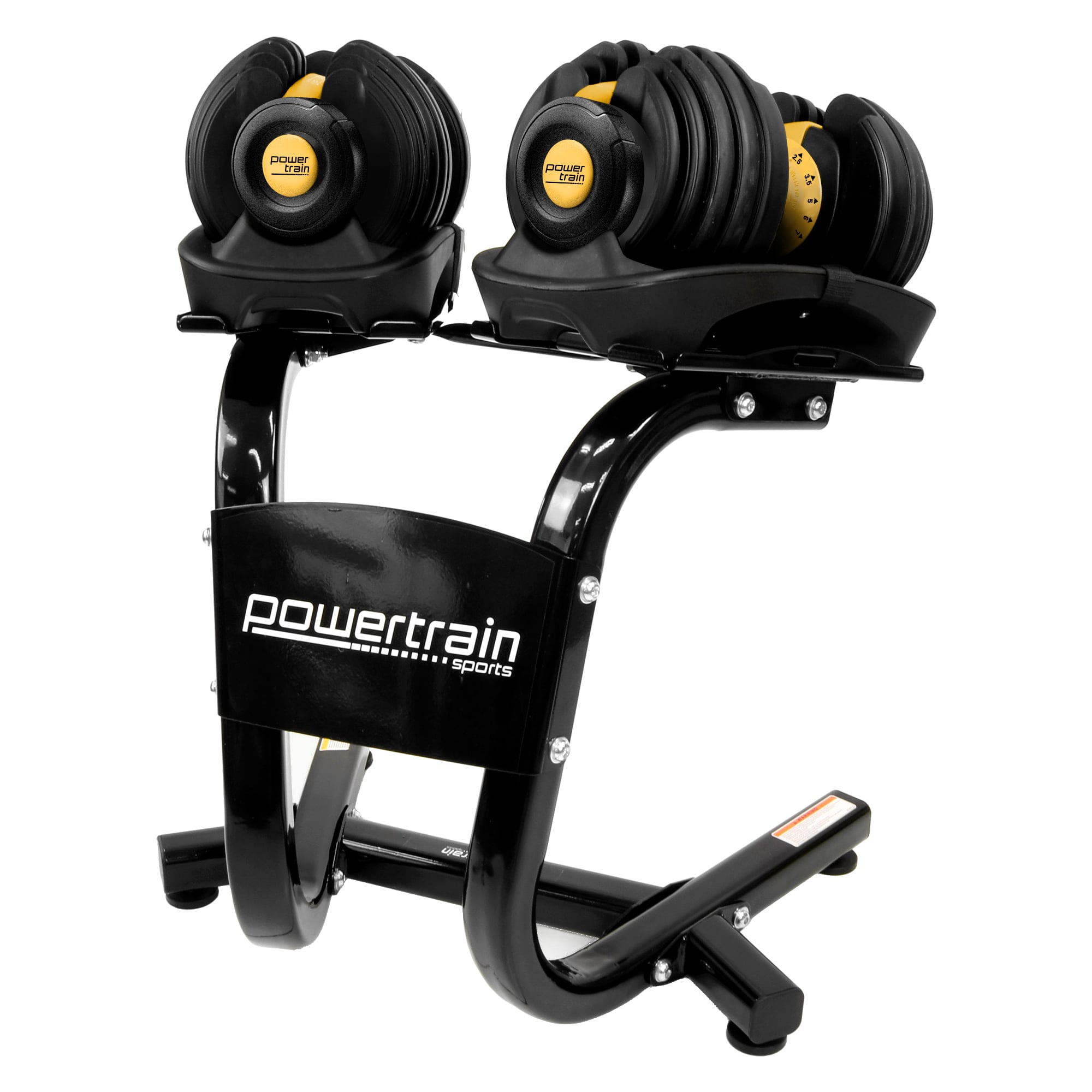 Powertrain 48KG Adjustable Dumbbell Set With Stand - Gold V240-DMB-BF1-024-2S-GD