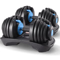 Powertrain 2x 24kg Adjustable Dumbbell Home Gym Set V240-DMB-BF1-024-BU-2