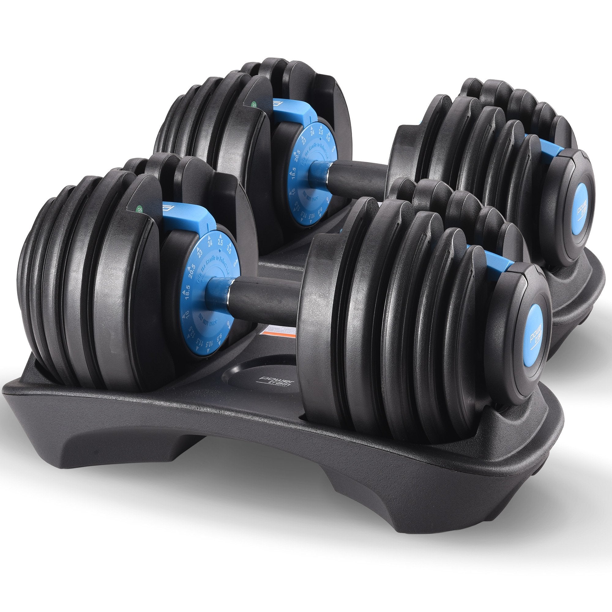 Powertrain 2x 24kg Adjustable Dumbbell Home Gym Set V240-DMB-BF1-024-BU-2