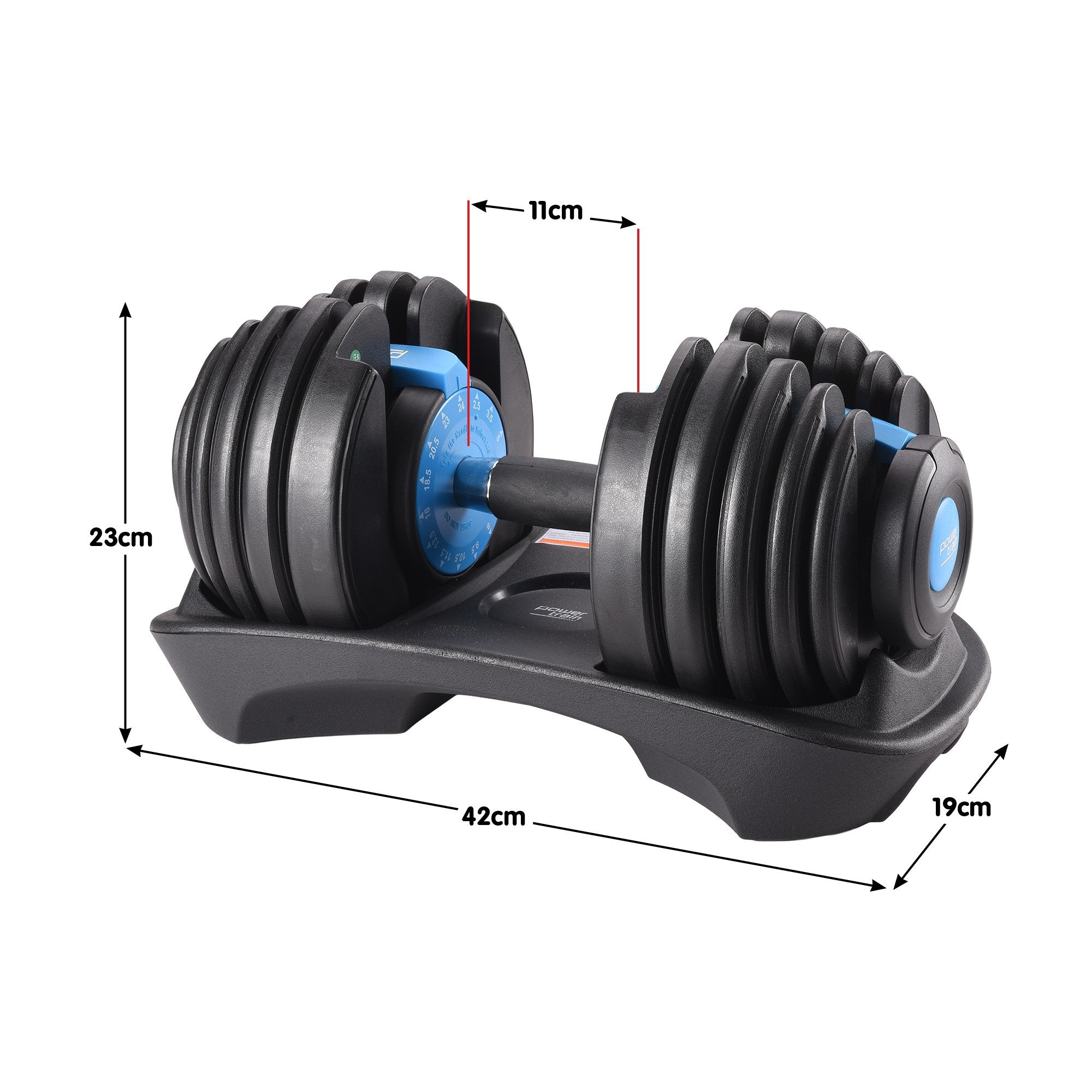Powertrain 2x 24kg Adjustable Dumbbell Home Gym Set V240-DMB-BF1-024-BU-2