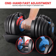 Powertrain 2x 24kg Adjustable Dumbbell Home Gym Set V240-DMB-BF1-024-BU-2