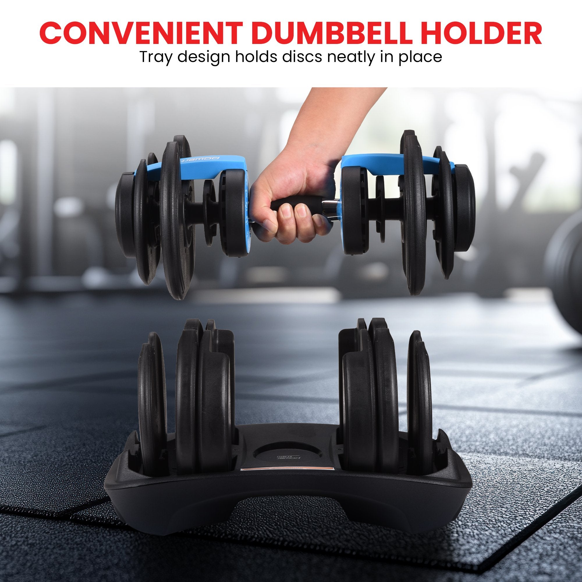 Powertrain 2x 24kg Adjustable Dumbbell Home Gym Set V240-DMB-BF1-024-BU-2
