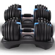 Powertrain 2x 24kg Adjustable Dumbbell Home Gym Set V240-DMB-BF1-024-BU-2