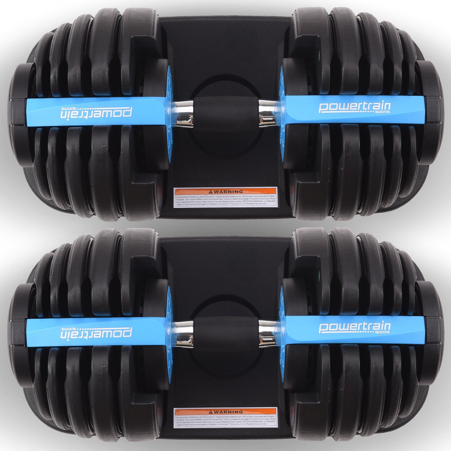 Powertrain 2x 24kg Adjustable Dumbbell Home Gym Set V240-DMB-BF1-024-BU-2