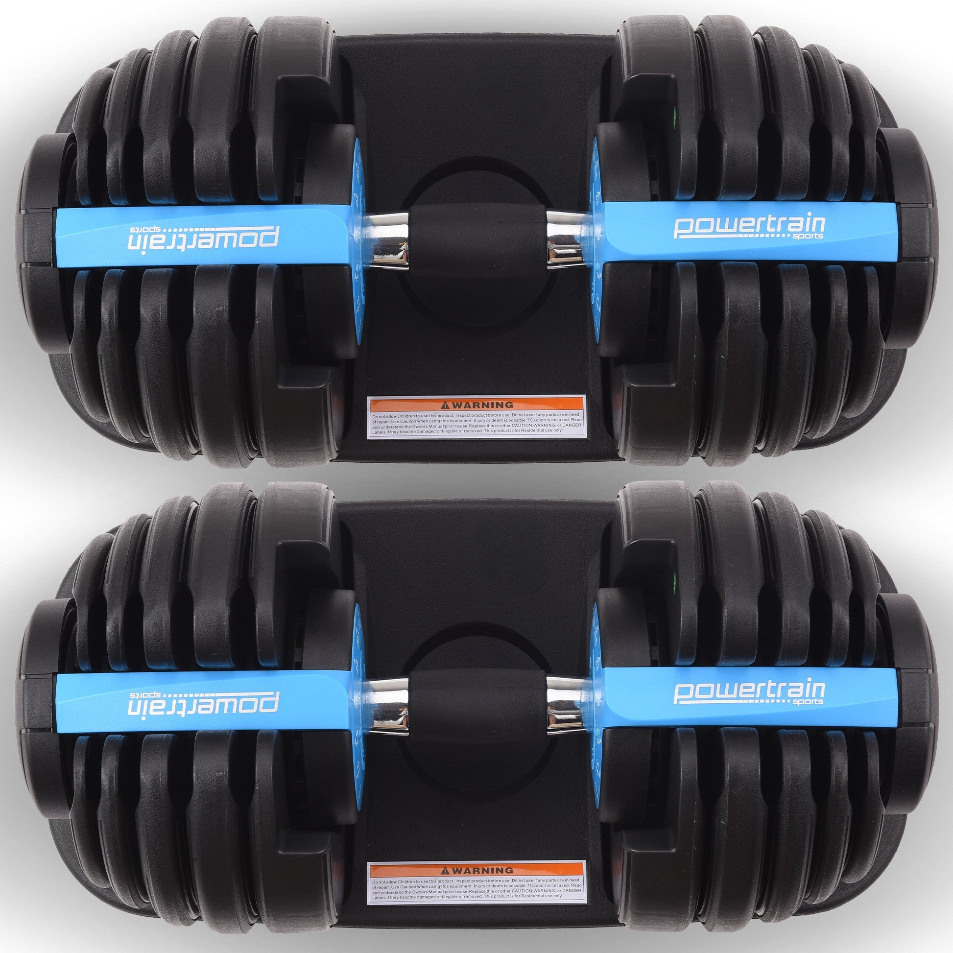 Powertrain 2x 24kg Adjustable Dumbbell Home Gym Set V240-DMB-BF1-024-BU-2