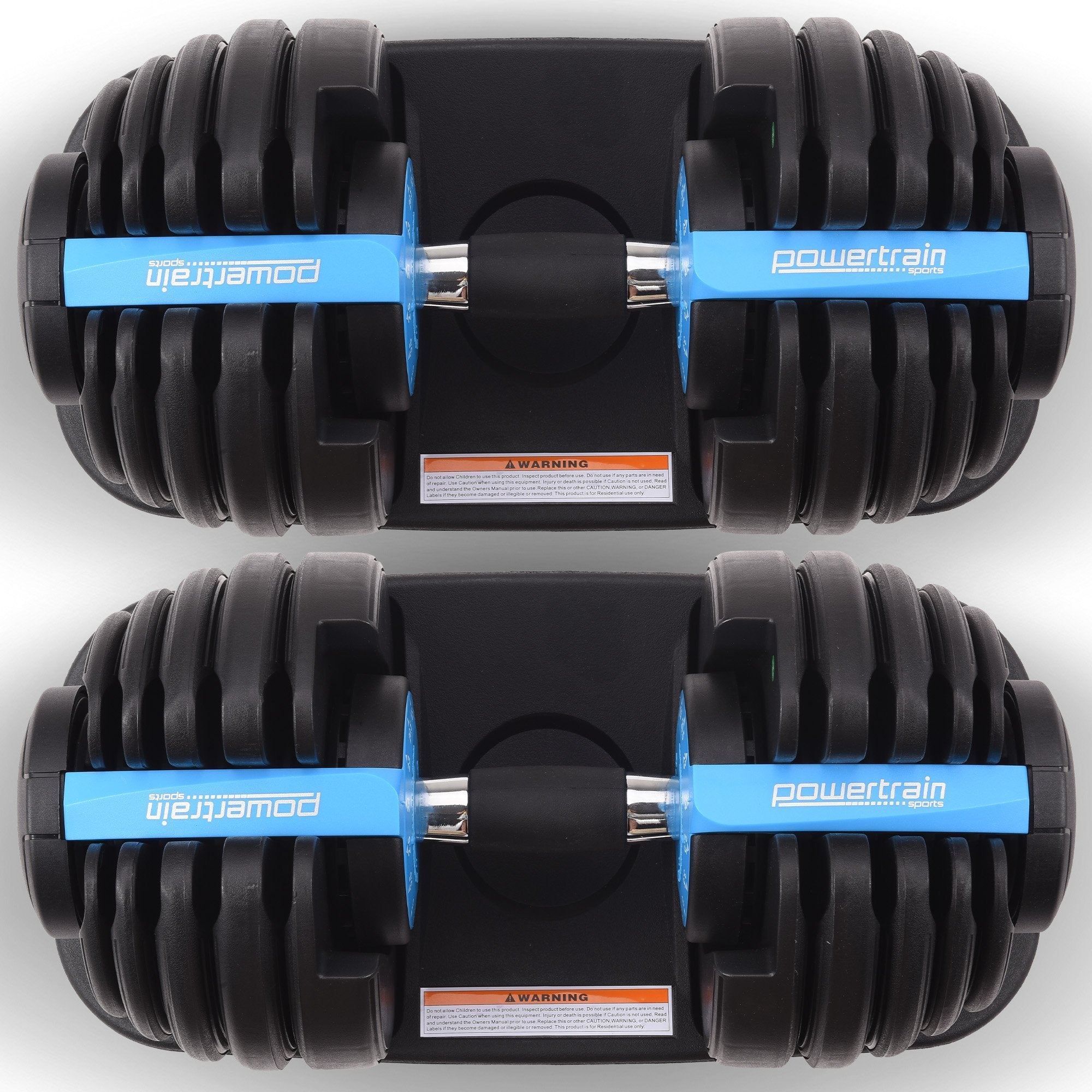 Powertrain 2x 24kg Adjustable Dumbbell Home Gym Set V240-DMB-BF1-024-BU-2