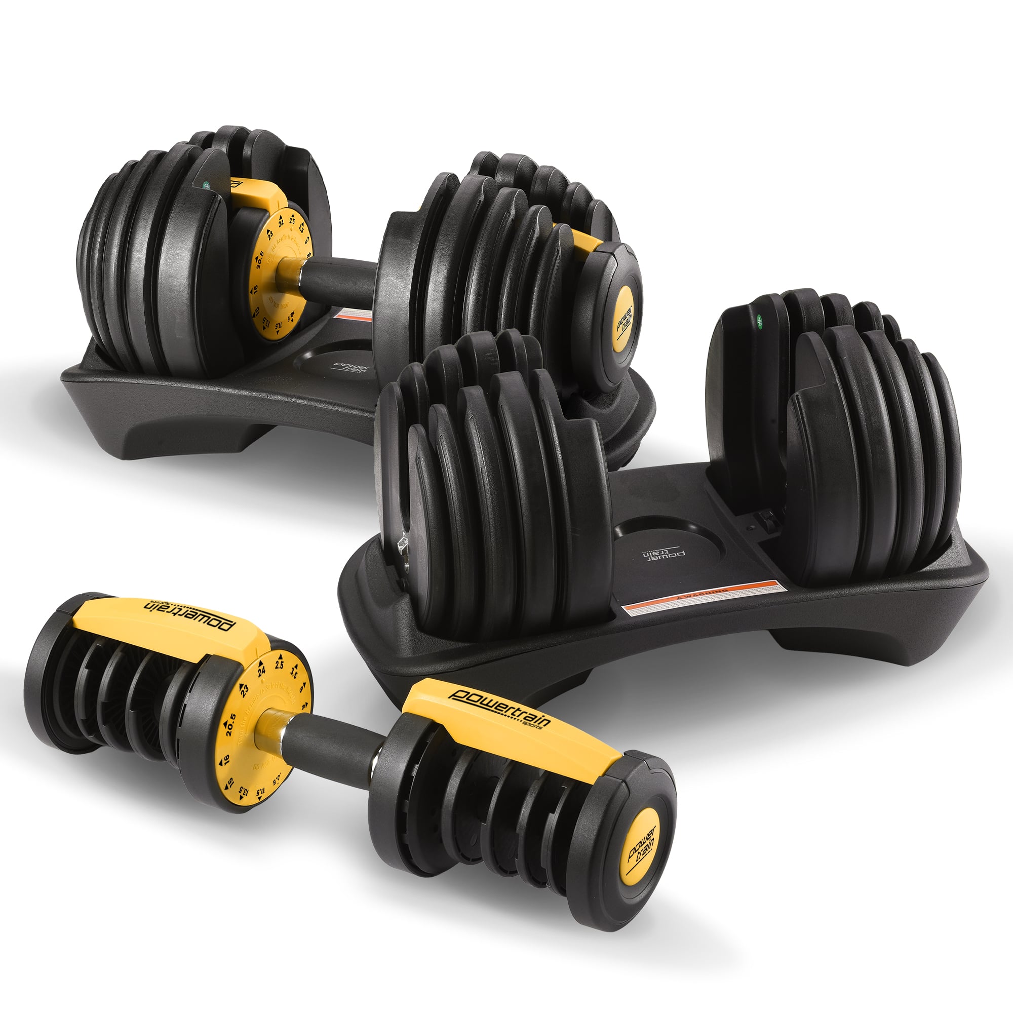 Powertrain 48kg Adjustable Dumbbell Home Gym Set Gold V240-DMB-BF1-024-GD-2